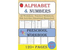 ALPHABET & NUMBERS (120 Worksheets), Preschool Worksheets, Kids Activities, Educational, Homeschool