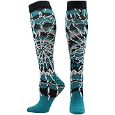 MadSportsStuff Crazy Tie Dye Socks for Softball Soccer Volleyball Tall Over the Calf Athletic Socks Fun Neon Colors