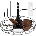 Ceiling Fan with Lights, 20'' Outdoor Waterproof Plug In IP65 Gazebo Fan, Wet Rated Dimmable LED 3 Color Lighting with Remote, Easy Hanging with Hook for Indoor, Patios, Pergola, Garage, Deck, Coastal