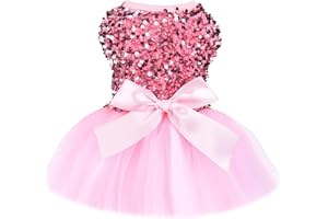 DAFUEN Dog Sweaters for Small Dogs Girl Winter Puppy Wedding Dress Cold Weather Pet Clothes Outfits Fleece Warm Doggie Apparel for Chihuahua Yorkie Teacup Clothing (Small, Pink)