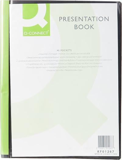 Q-Connect A4 40-Pocket Presentation Display Book Black