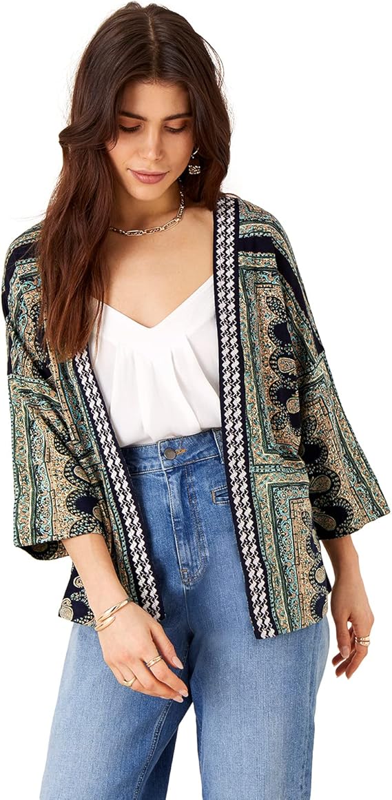 Monsoon Ladies Holly Printed Kimono with LENZING™ ECOVERO™ Womens Size