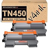 v4ink Compatible TN450 Toner Cartridge Replacement for Brother TN450 TN420 Toner Cartridge High Yield Use for HL-2240d HL-2270dw HL-2280dw MFC-7360n MFC-7860dw IntelliFax 2840 2940 Printer 2 Packs
