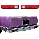 HECASA Tail Light Assembly Compatible with 1979-1987 Chevy Chevrolet El Camino Malibu Station Wagon/GMC Caballero Rear Tail Lamps Taillights Red Lens LH & RH (Pair)