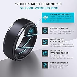 ThunderFit Silicone Wedding Rings for Men