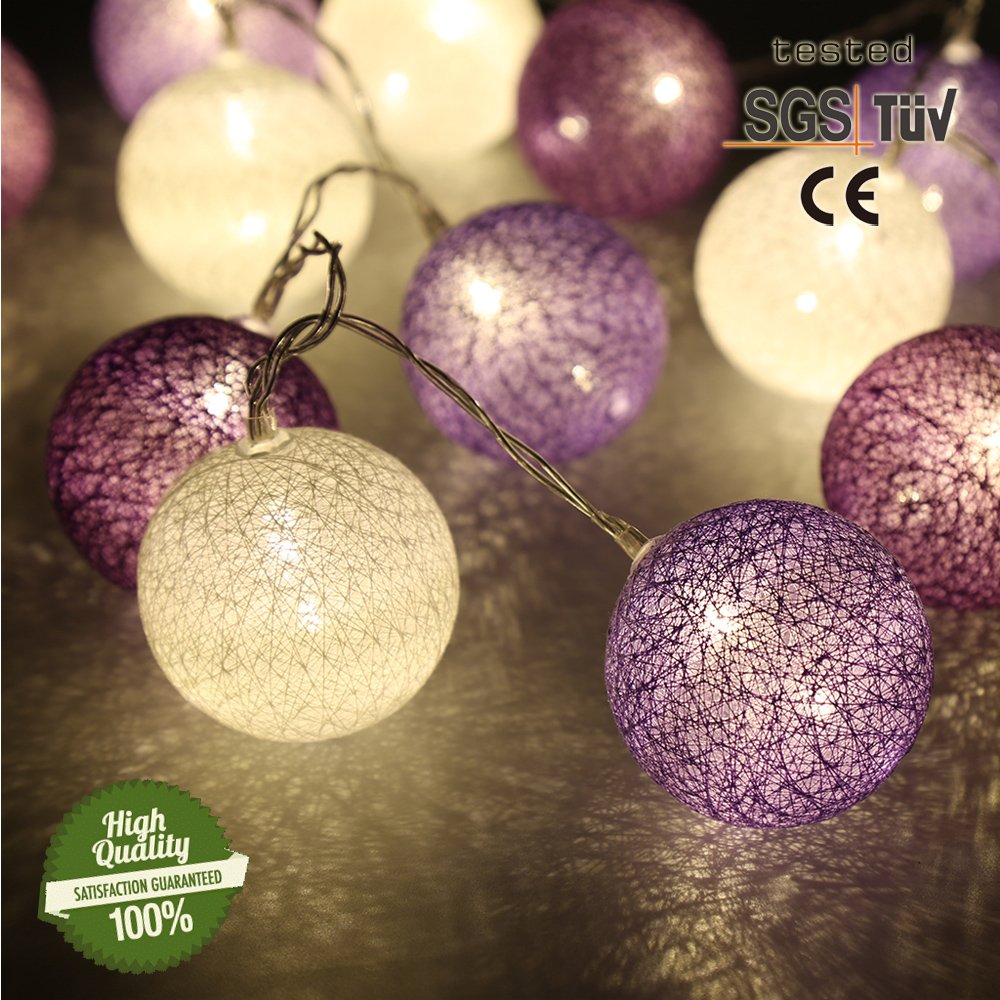 Cotton Ball Fairy Lights, Morbuy 20 LED Battery Powered Amazon.co.uk Electronics