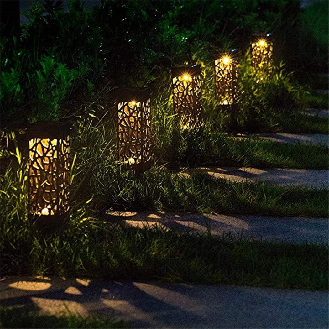 bommon LED Solar Outdoor Garden Decoration Waterproof Hollow Out Lawn Light Decking & Patio Lighting
