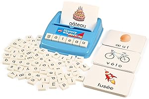 BOHS French Literacy Wiz Fun Game - Lower Case Words - 60 Flash Cards - Preschool Language Learning Educational Toy