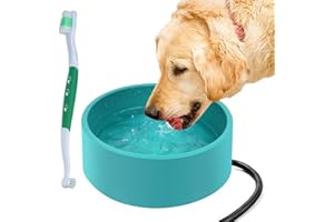 KISSDATE Heated Water Bowl for Outdoor Pet Heated Dog Bowl 3.2L Large with 79 Inch Chew Resistant Cord,Outdoor Heating Water Dish for Cats,Chickens,Ducks,Rabbits and Wild Animals