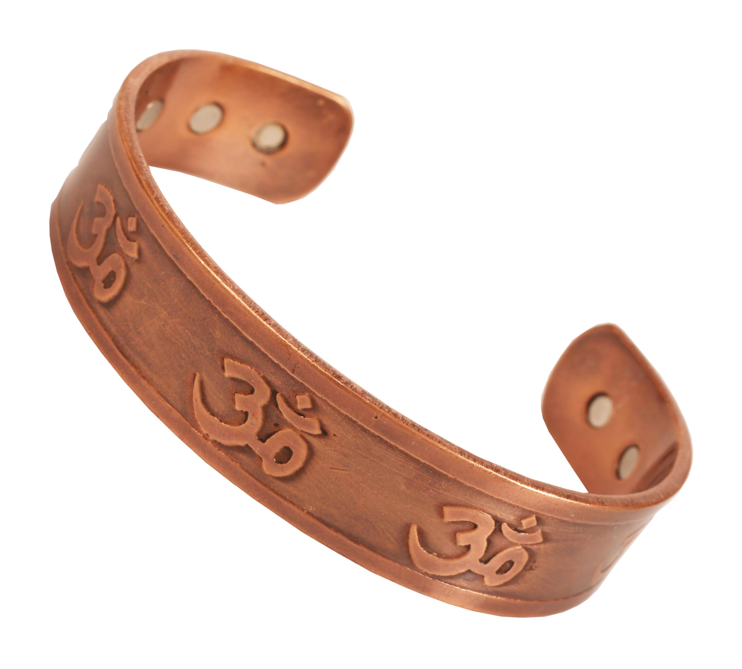 Touchstone - Om - Hindu holy -Copper magnetic bracelet Tibetan style. Hand forged with solid and high gauge pure copper.