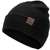 XXL Oversized 100% Merino Wool Beanie Hat for Men & Women, Extra Large Warm Winter Cap for Big Heads, Stretchy Knitted Cap