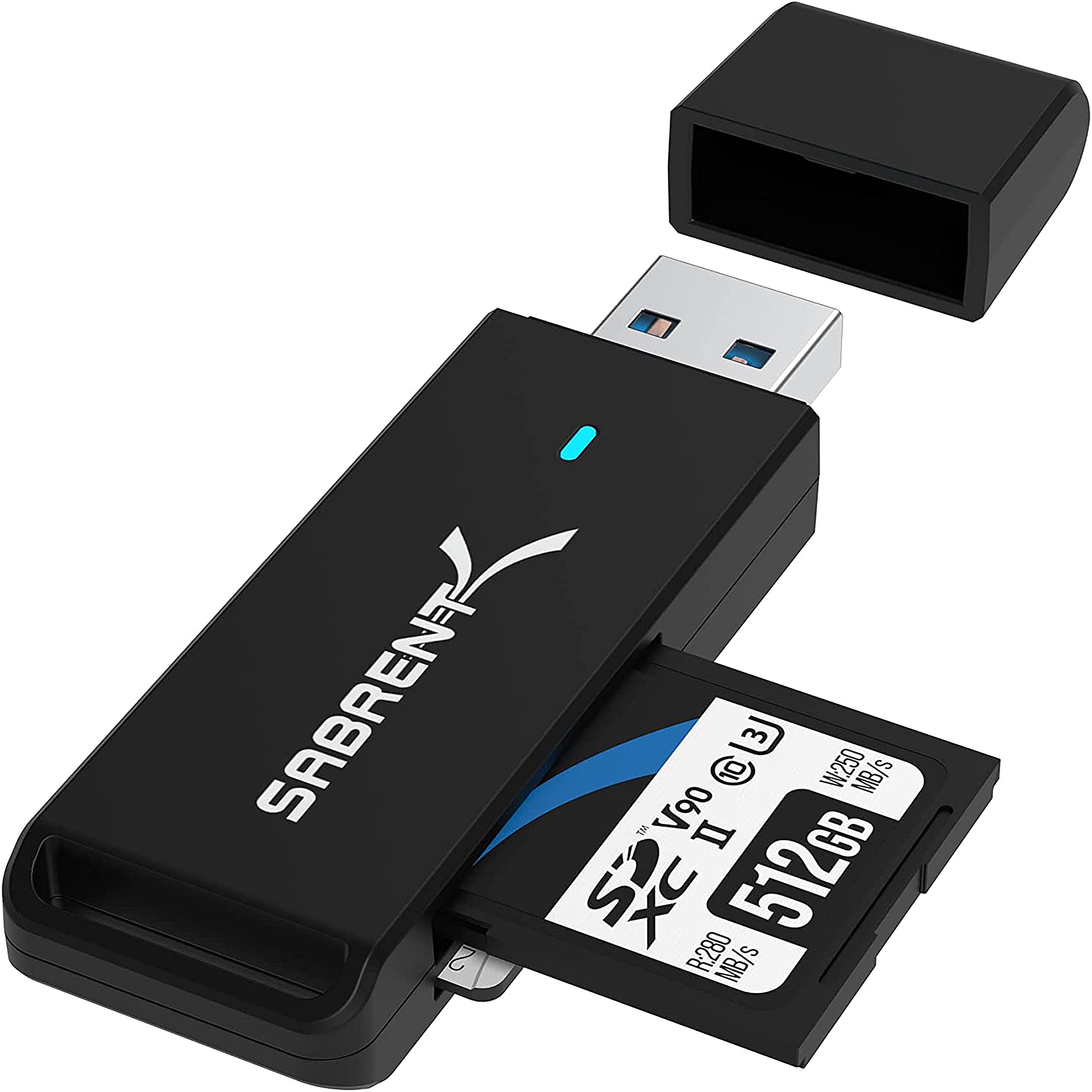 SABRENT SD, Micro SD Card Reader, USB SD Card Adapter, USB 3.2 Gen 1 to SD Memory Card Reader OTG for SDXC, SDHC, SD, MMC, RS-MMC, Support MacBook, PC, laptops, etc. (CR-T2MS)