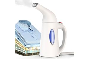 FANCY SHOP Steamer for Clothes, Portable Handheld Garment Fabric Wrinkles Remover with large Tank Capacity for Clothes and Curtains - Spit-Free & Auto Shut Off - White