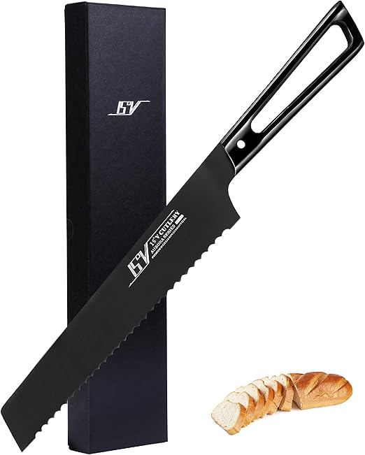 Amazon Com Bread Slicing Knife Titanium Coating Black Hc