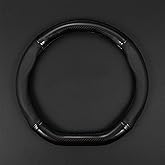 gunhunt 1 PC Car Breathable Steering Wheel Cover, Carbon Fiber Non-Slip Steering Wheel Protector, Wear -Resistant Steering Wheel Sleeve, Four Seasons Universal Steering Wheel Set (D -Shaped)