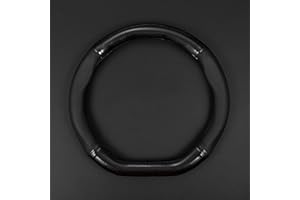 gunhunt 1 PC Car Breathable Steering Wheel Cover, Carbon Fiber Non-Slip Steering Wheel Protector, Wear -Resistant Steering Wheel Sleeve, Four Seasons Universal Steering Wheel Set (D -Shaped)