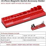 CASOMAN 35-Pc Magnetic Socket Accessory Holder Organizer Tray 1/4 3/8 1/2 Drive view 2