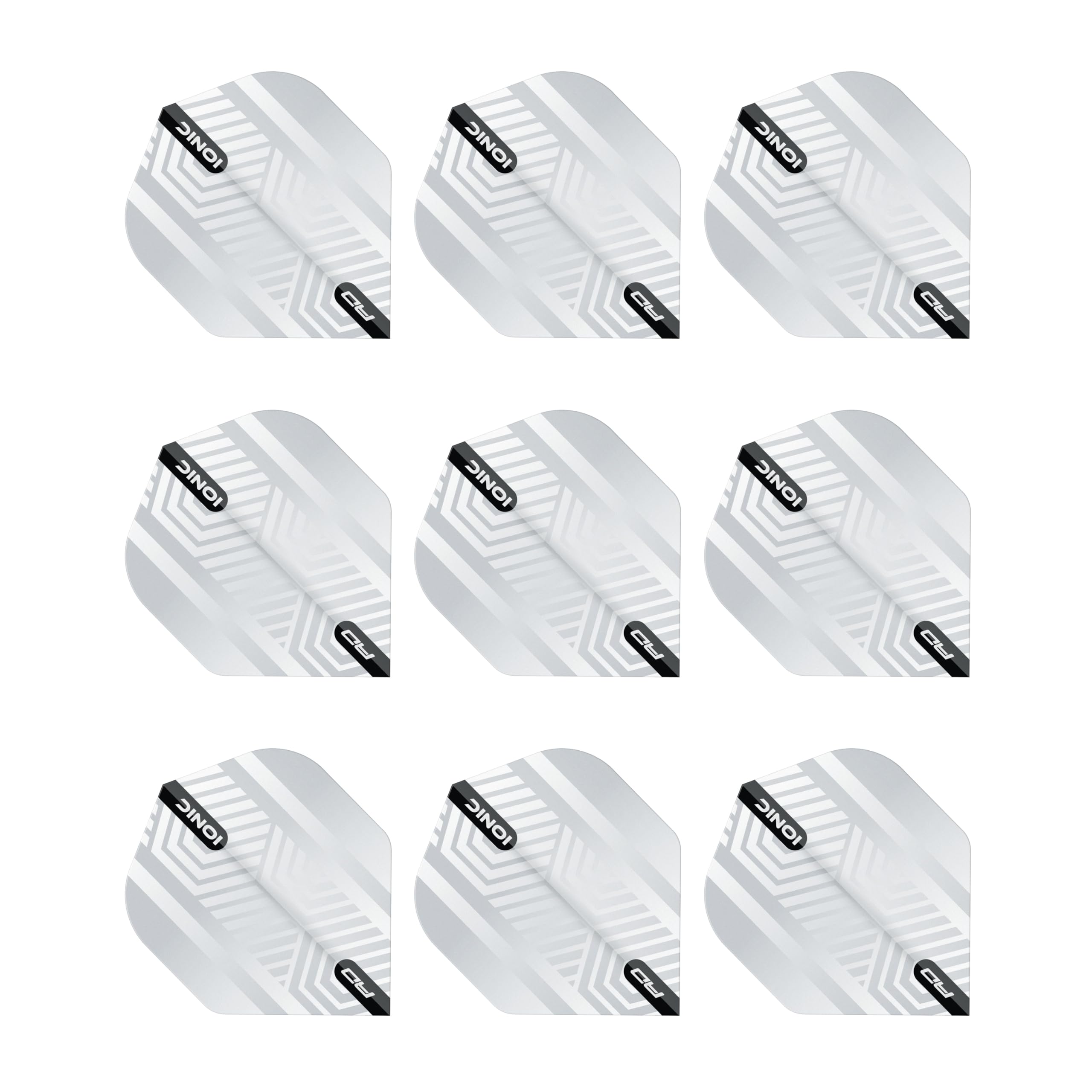 RED DRAGON Hardcore Ionic White Dart Flights - 3 sets Per Pack (9 Dart Flights in total)