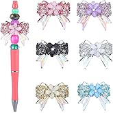 Rhinestone Bows Beads for Pens, Keychain Making Kit, 6PCS 38×32 mm Large Crystal Rhinestone Bead Bulk DIY Suppliers, Focal Beads for Pens, Candy Sparkle Bling Ball Bead Bulk