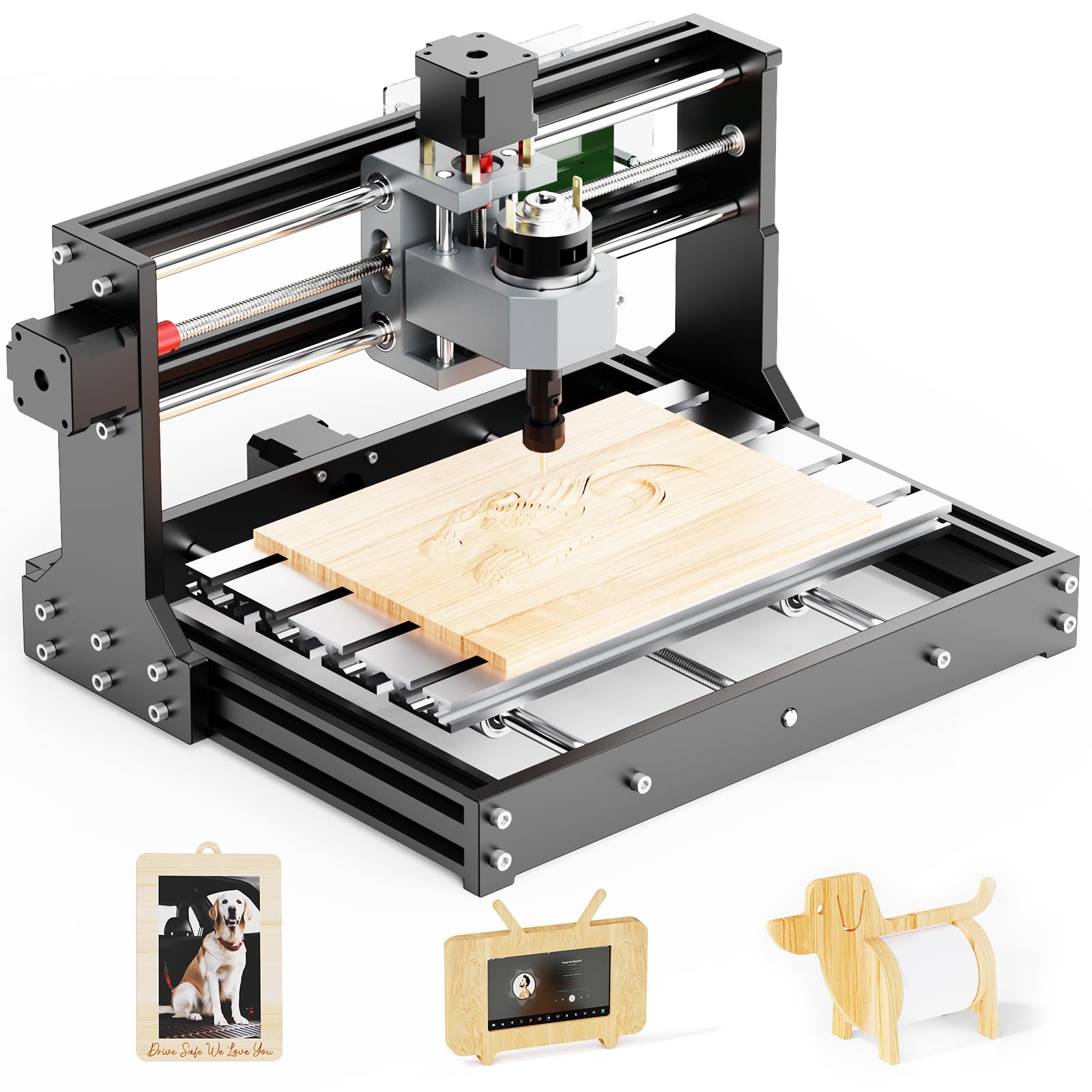 Photo 1 of 3018 CNC Router Mahine 3 Axis Desktop All-Metal CNC Router Machine with GRBL Offline Control Mini CNC Machine for Plastic Acrylic PCB PVC Wood Carving Milling, Engraving Area 300x180x40mm