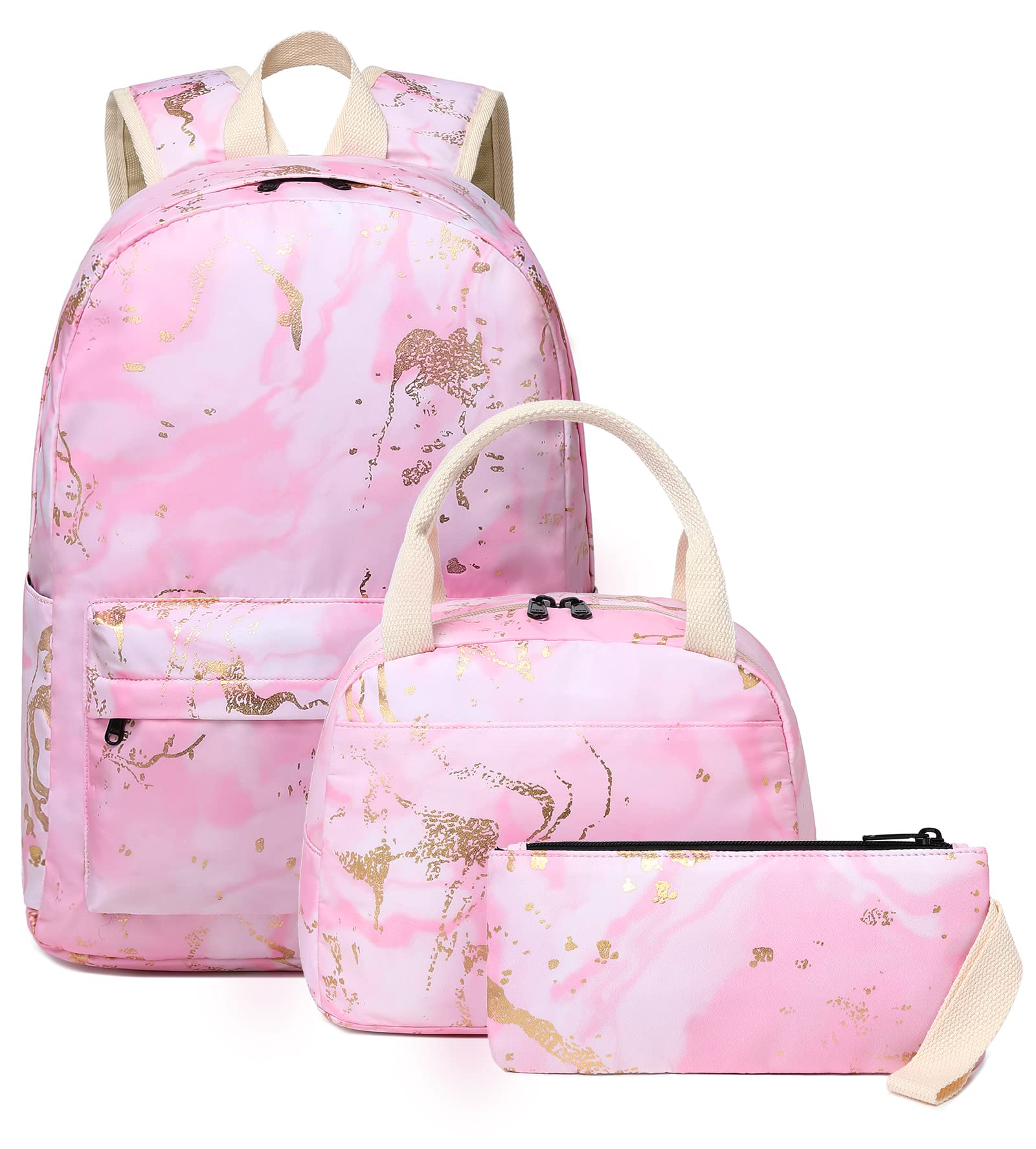 Photo 1 of Bluboon Teen Girls School Backpack Kids Bookbag Set with Lunch Box Pencil Case Travel Laptop Backpack Casual Daypacks (Pink)