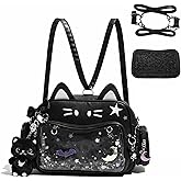 Deftkaze Ita Bag Kawaii Cute Backpack with Pin Display Insert Anime Crossbody Bags Y2K Messenger Itbag Women Shoulder Purse