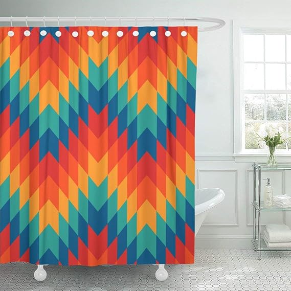 JOOCAR Design-Duschvorhang, Ethnische Chevron-Linien, Indianer