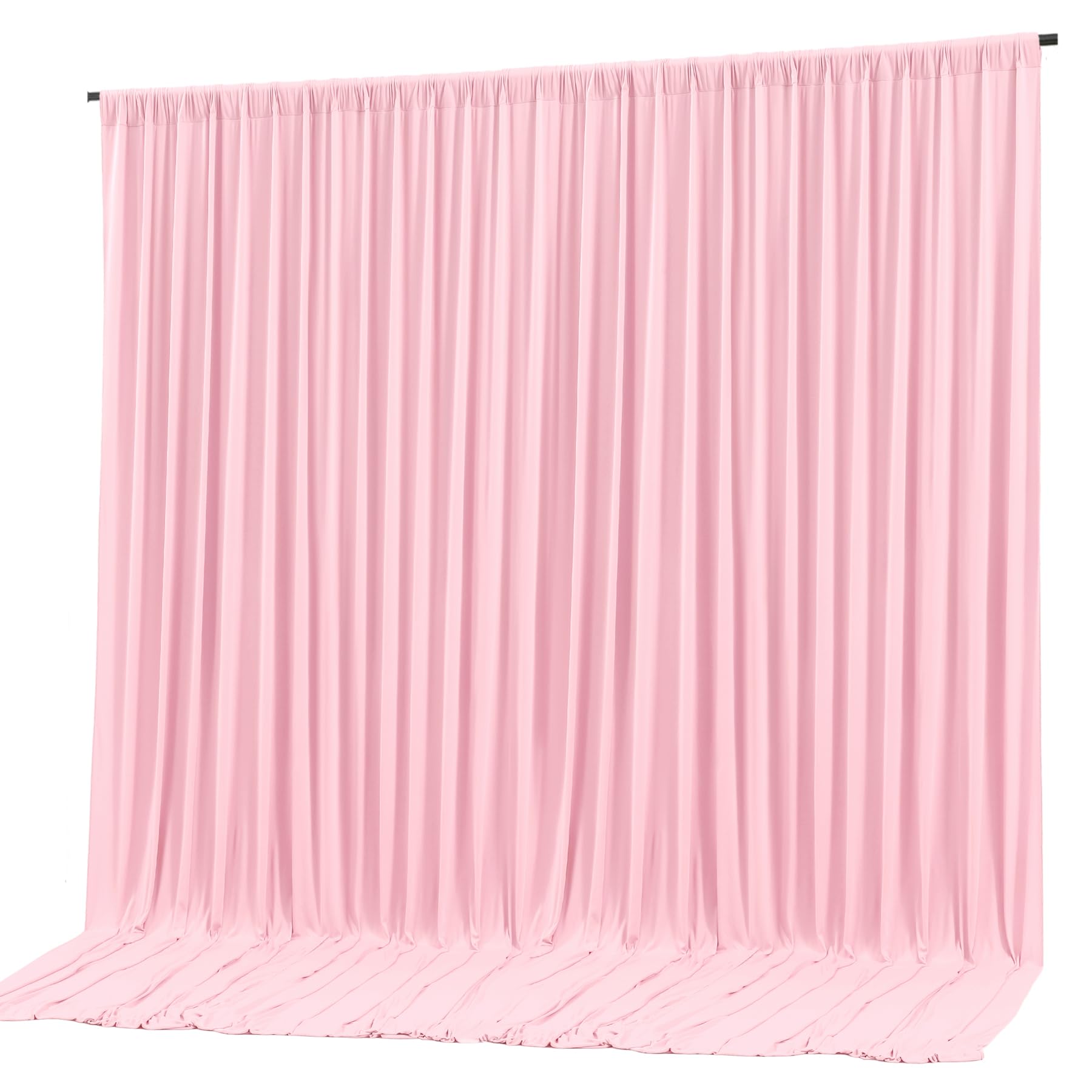 Photo 1 of 10x10ft Pink Backdrop Curtain Panels for Parties - Wrinkle Free Polyester Photo Curtain Backdrop Wedding Back Drop Fabric Drapes for Party Decorations Background for Photography