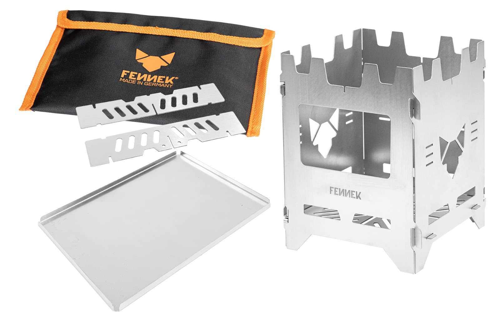 FENNEK Hobo Premium, the foldable outdoor cooker made of heat-resistant stainless steel, XL set with extensive accessories, made in Germany — image 1