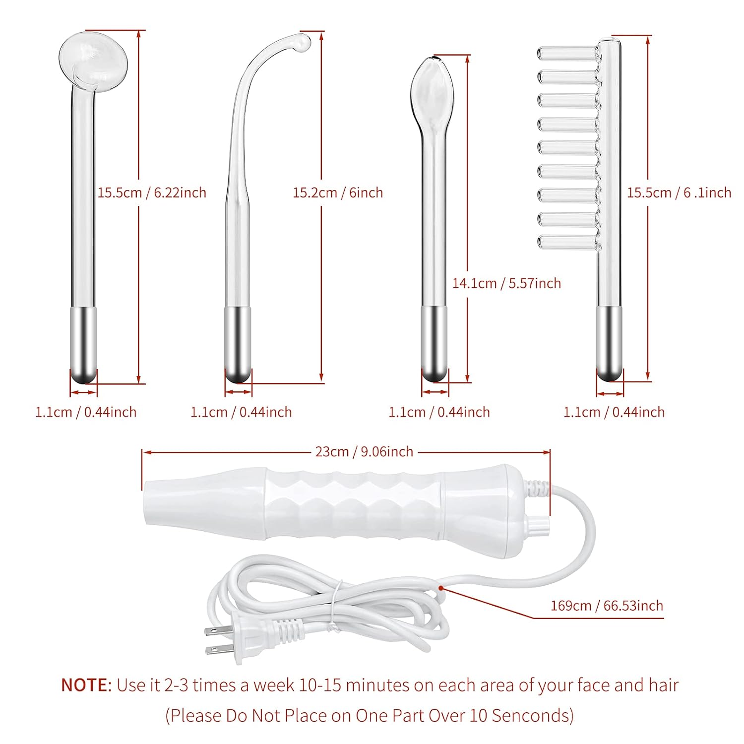 High Frequency Machine, AMDAILY Portable Handheld High Frequency Facial Wand w/Neon for Personal Beauty Acne Spot Wrinkles Remover Eyes Body Care Hair Follicle Stimulator 4-in-1: Beauty