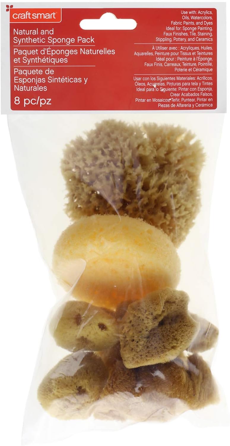 Artist Sponges Natural & Synethic by Craft Smart, 8 Pieces