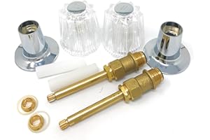 MI MADOL IMPORTS, LLC MADOL Bathtub and Shower Trim Kit for Price Pfister Compatible – See Sizing for Correct fit- Remodel/Rebuild Set with Clear Acrylic Handles, Stems, Seats & Flanges – Hot & Cold Replacement Parts