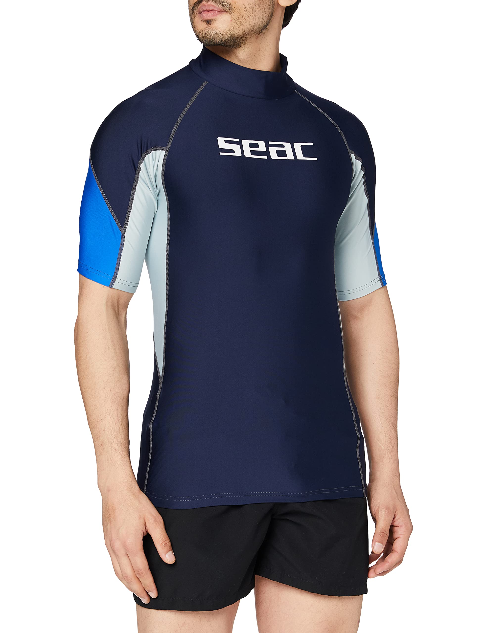 SEAC RAA Short Evo Man, Men's Short Sleeve Rash Vest; UV Swim and Snorkeling Top