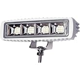 Wave One Marine Hi-Lumen LED Spreader Light | IP68 Waterproof Boat Deck Flood Beam | Bright 2000+ Lumen Output for Night Fishing (White Housing)