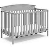 Graco Benton 4-in-1 Convertible Crib (Pebble Gray) Solid Pine and Wood Product Construction, Converts to Toddler Bed, Day Bed