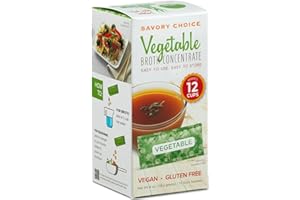 SAVORY CHOICE Vegetable Broth Concentrate, 1 Box of 12 Packets (9.6g) - Vegan, Vegetarian, Gluten-Free, Diary-Free Broth Concentrate