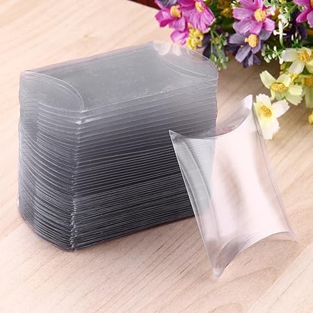 Shoze 52 Pcs Vintage Pillow Favor Gift Paper Box Candy Sweet Bags