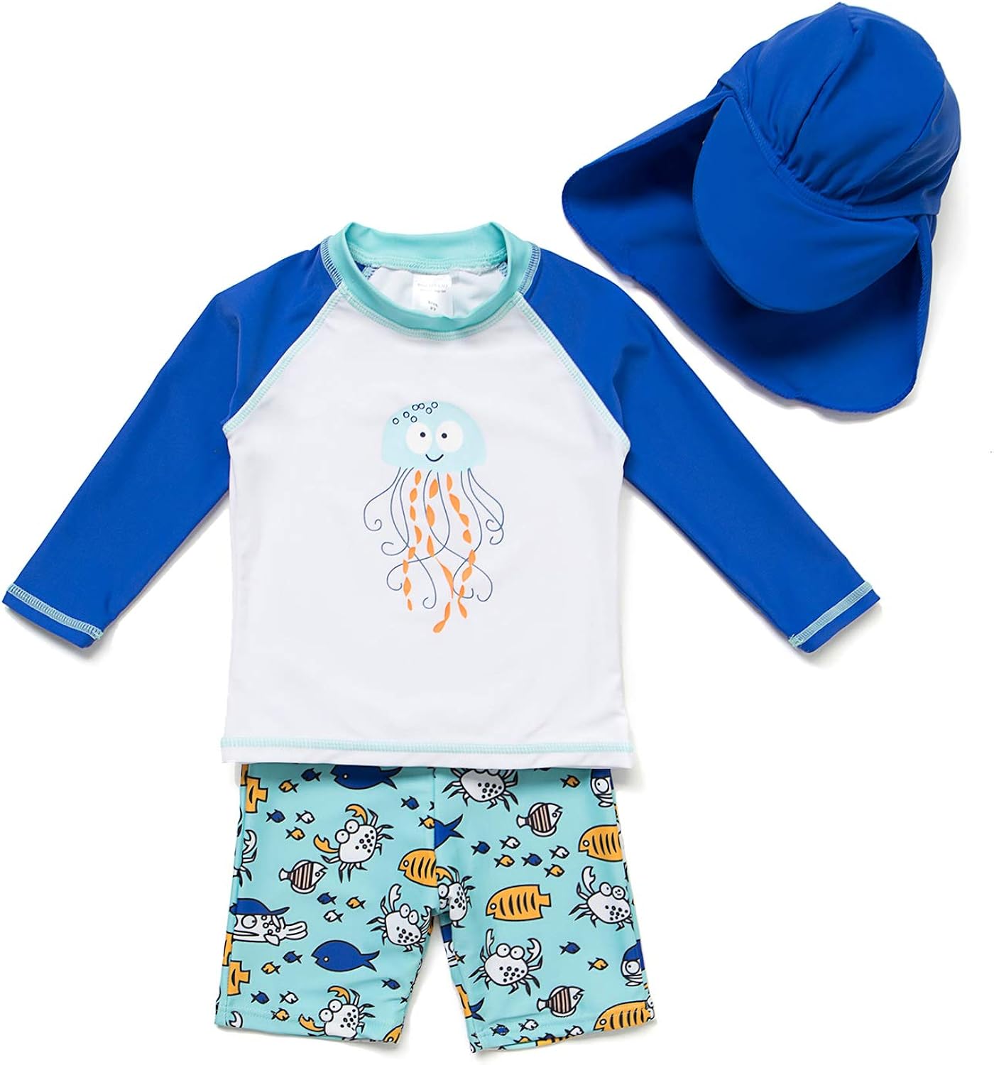 BONVERANO Boys Sunsuit//Swimsuit UPF 50 Sun Protection Swimwear Sets with Sun hat