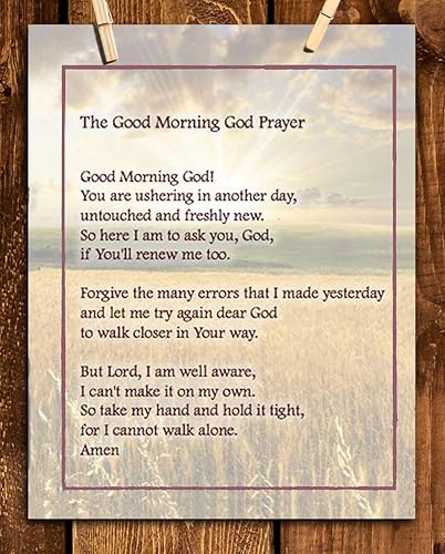 Amazon Com Good Morning God Prayer 8 X 10 Print Wall Art