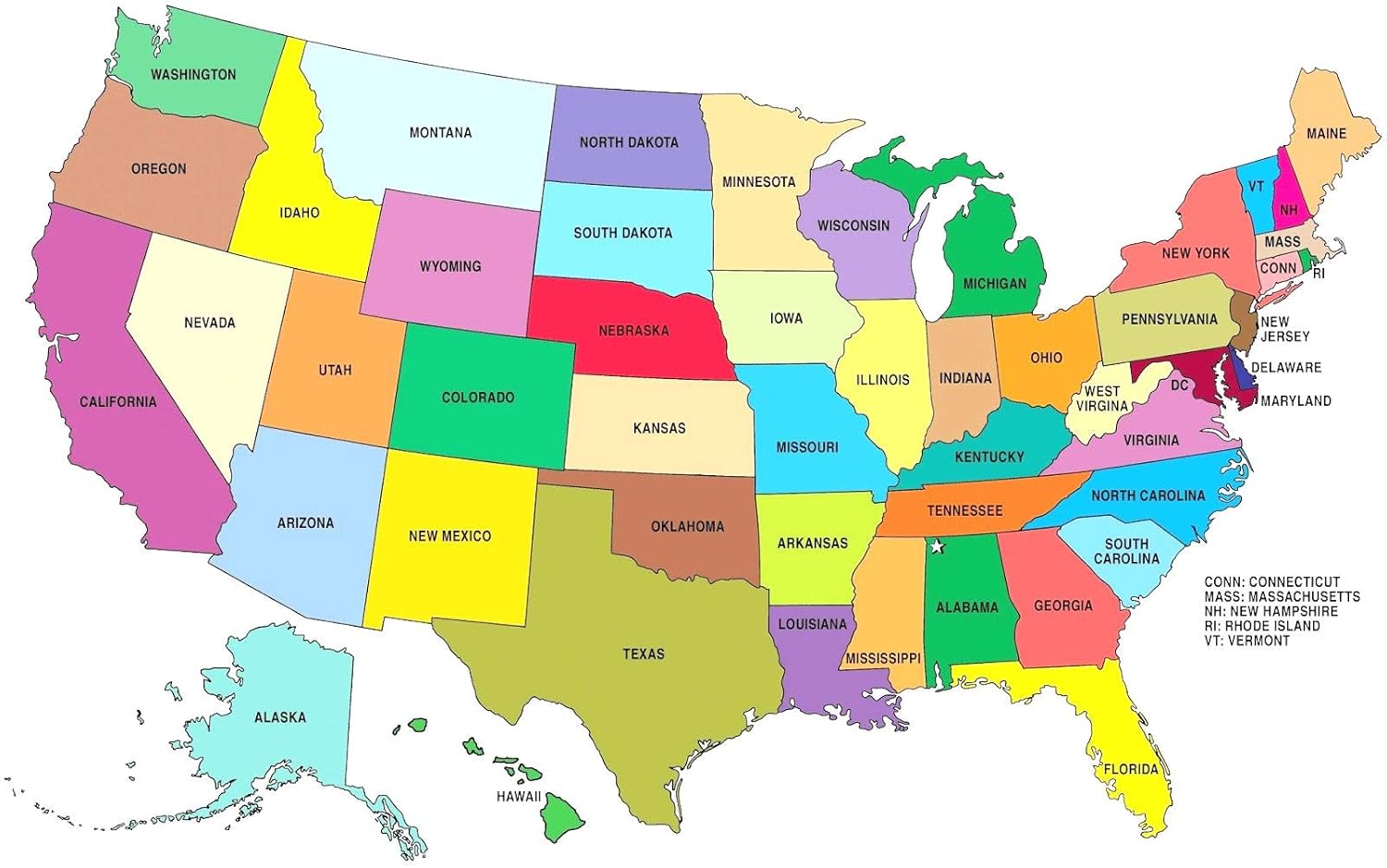 State Abbreviations Map
