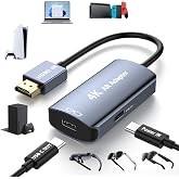 HDMI to USB C Adapter 4K@60Hz for AR Glasses, HDMI Male to USB C Female for XREAL One/Air 2 Pro, VITURE Pro, RayNeo Air 2s, Rokid Max, Switch 2/1, Steam Deck, PS5/4, Xbox, ROG Ally, Portable Monitor