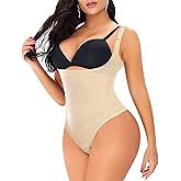 Werena Thong Shapewear Bodysuit for Women Tummy Control Open Bust Body Shaper Slimmer Shaping Thong