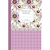 Composition Notebook: Mauve Floral Fields: 110 pages 6" x 9" size lined journal for adults, teens or students.