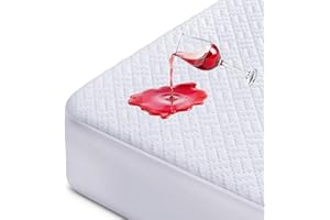 Hanherry 100% Waterproof Mattress Protector King Size, Mattress Cover 3D Air Fabric Cooling Mattress Pad Cover Smooth Soft Breathable Noiseless, 8''-21'' Deep Pocket