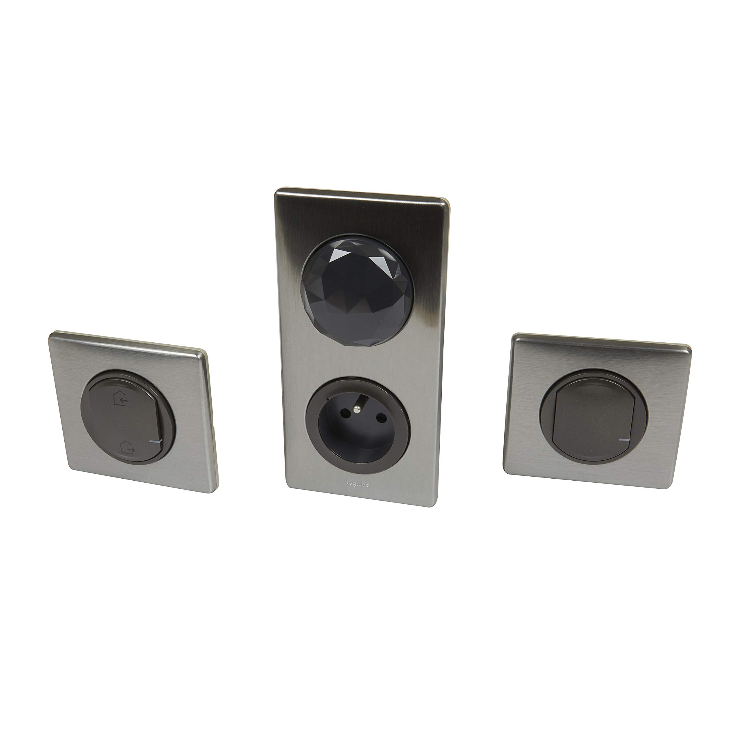 LEGRAND - Céliane with Netatmo Connected Products Starter Kit - 1 Connected Socket + 1 Connected Switch + 1 General Control + 1 Lighting/Socket Control - Made in France - Tungsten Metal