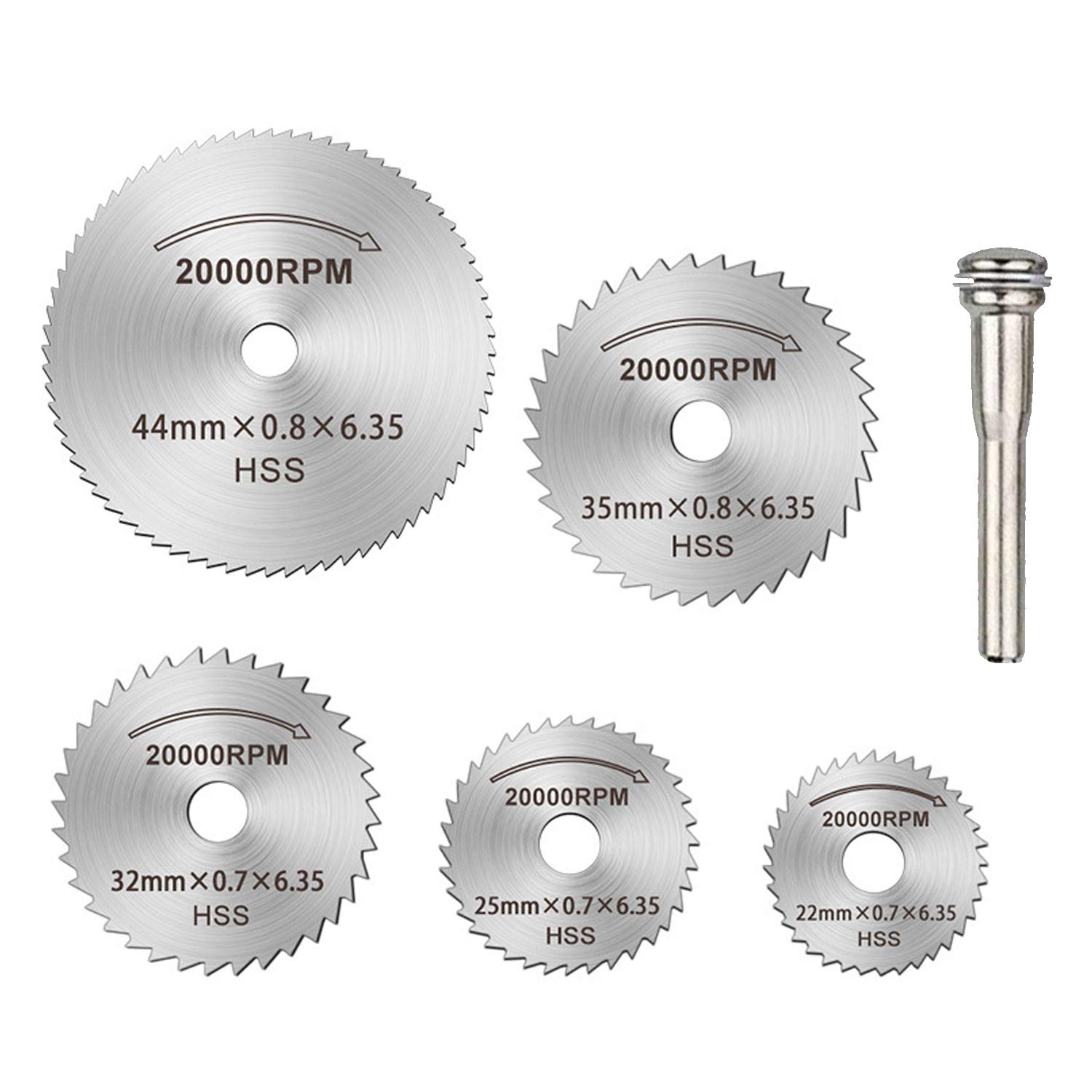 Circular Cutting Saw Blades 1/4 Shank HSS Ratory Wood Saw Disc Wheel with Mandrels for Dremel Fordom Drills