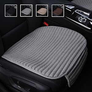 Suninbox Car Seat Cushion,Gray Car Seat Covers,Buckwheat Hulls Car Seat Pads Mat for Auto,Universal Bottom Driver Car Seat Protector Ventilated Breathable Comfortable,Gray Front Seat