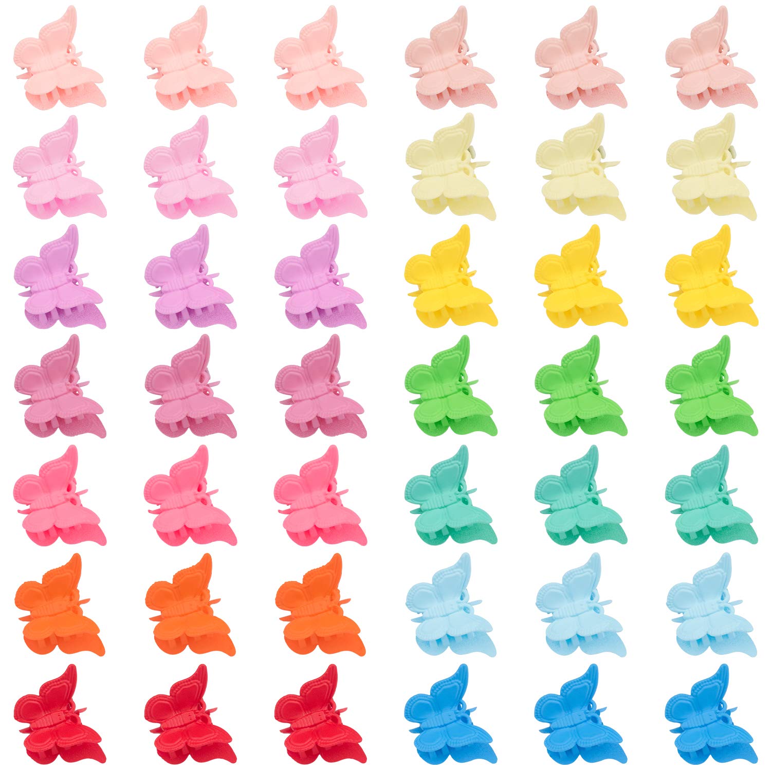 EAONE 50 Pieces Butterfly Hair Clips Mini Hair Claw Clip Jaw Clips for Girls Women with Box Package, 14 Assorted Colors : Beauty