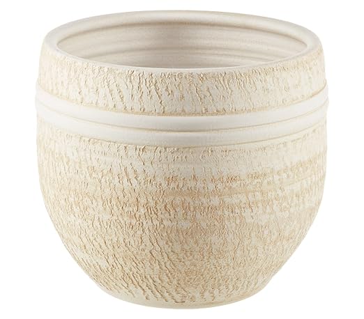 Dehner Blumentopf, rund, Ø ca. 34 cm, Höhe ca. 31 cm, Keramik, beige  