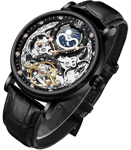 Amazon.com: Reign Commodus Automatic Skeleton Leather-Band  display picture 2